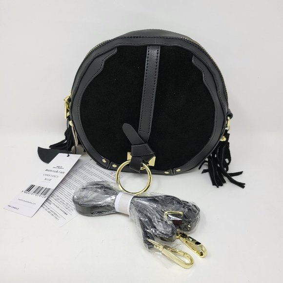 MANOUKIAN SUEDE TASSELS CROSSBODY BAG - Picture 1 of 8